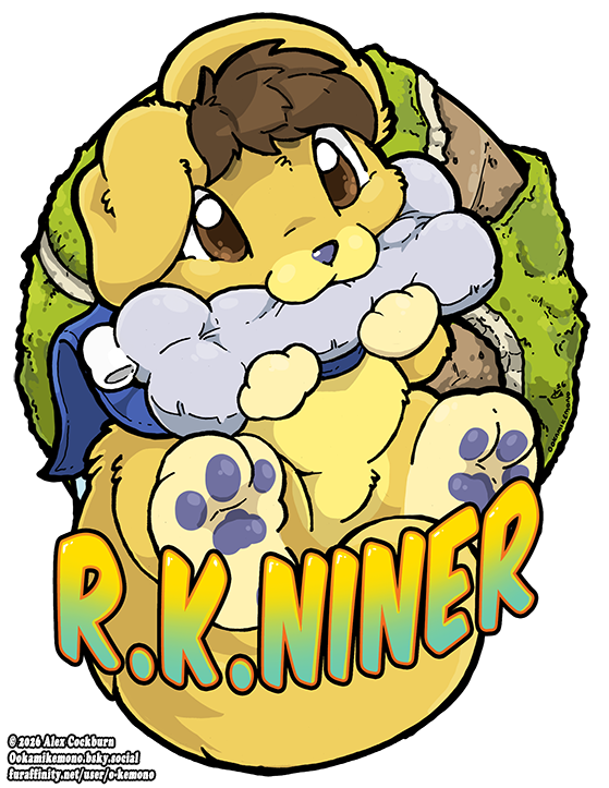 Plush nom badge by OokamiKemono